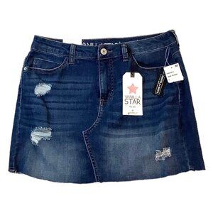 NWT Vanilla Star Blue Denim Mini Skirt Stretch High Rise Size 7-W28